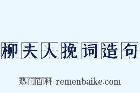 柳夫人挽词造句是什么意思的图片